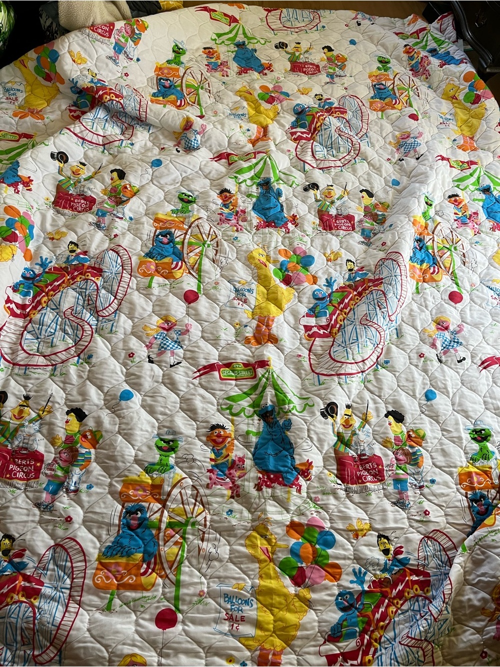 Vintage 1971 Sesame Street Children’s bedding White blanket